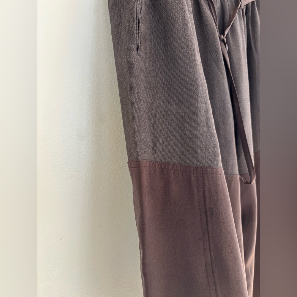 The Row Linen Blend Wide Leg Cropped Culotte Pants Drawstring Waist Small - Picture 5 of 11